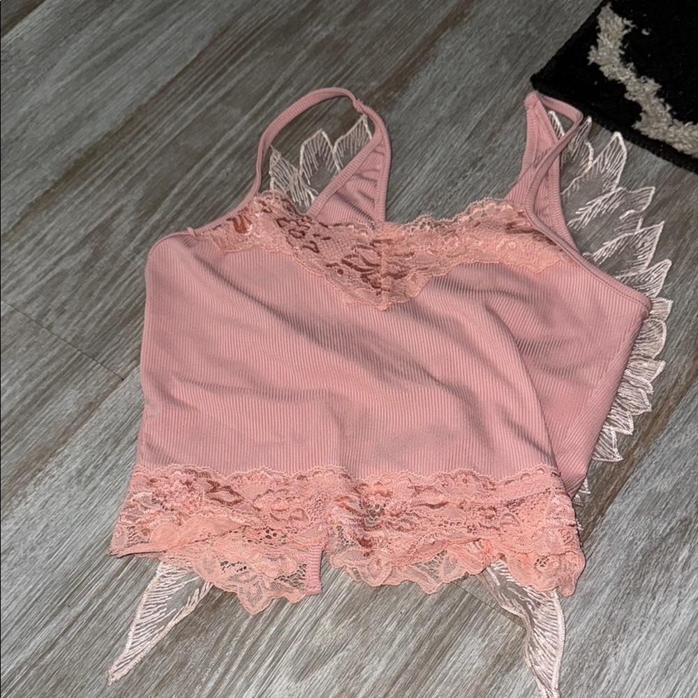 ROMWE Asymmetrical Ruffled Pink Camisole